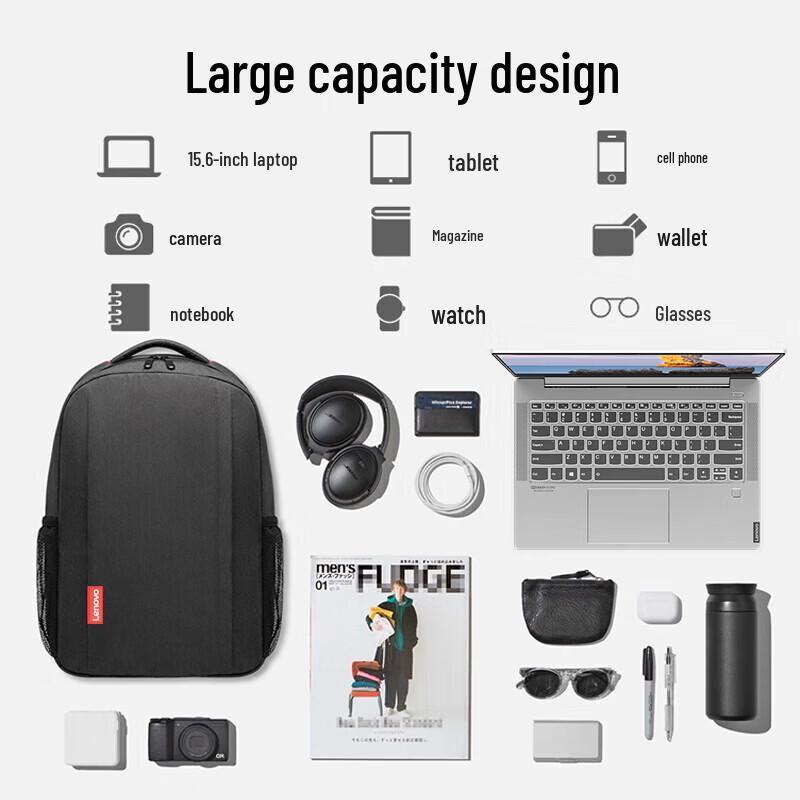 Lenovo 16-inch Waterproof Laptop & Travel Backpack