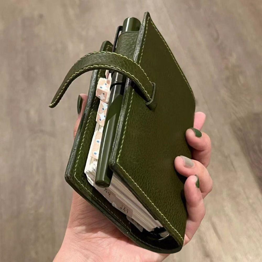 Portable Green Leather Notebooks M5 Hand Ledgers New Loose Leaf Notebook