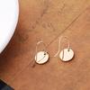 E799 Minimalist Geometric Metal Mini Disc Round Earrings for Women
