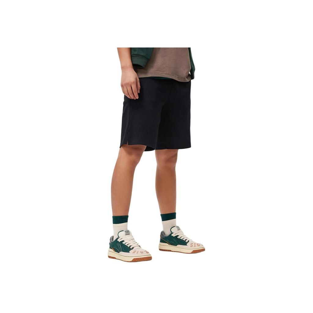 Li-Ning Badfive Series Solid Color Mid Waist Drawstring Comfortable Moisture Wicking Casual Shorts Men Shorts Black AKSU441-3