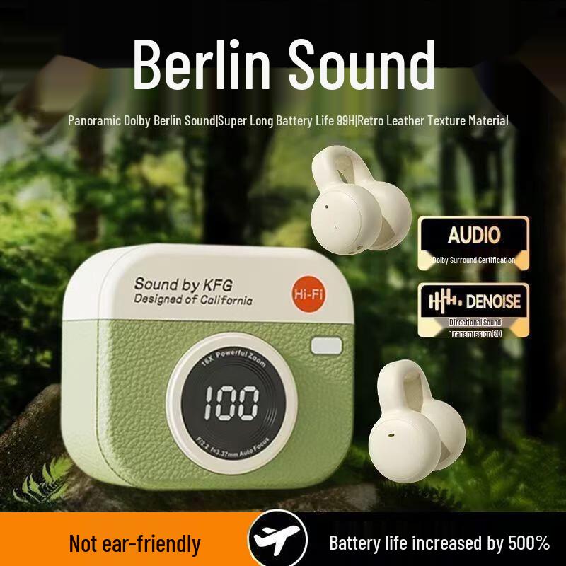 Q87 Retro Clip-On True Wireless Bluetooth Earbuds for Sports and Running