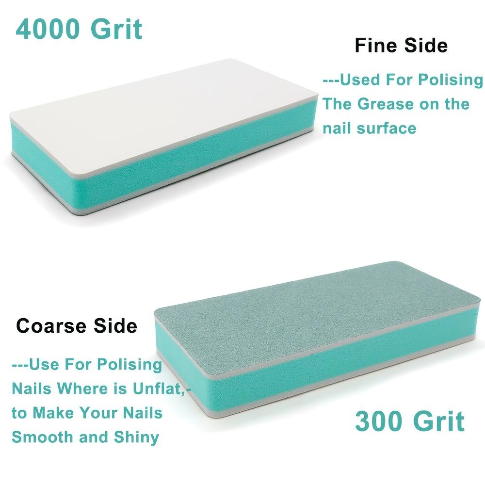 10pcs Reusable Handheld Styles Green-White Double-Sided Nail Buffers Block Polishing Pedicure Soft Sponge Nails File Tool