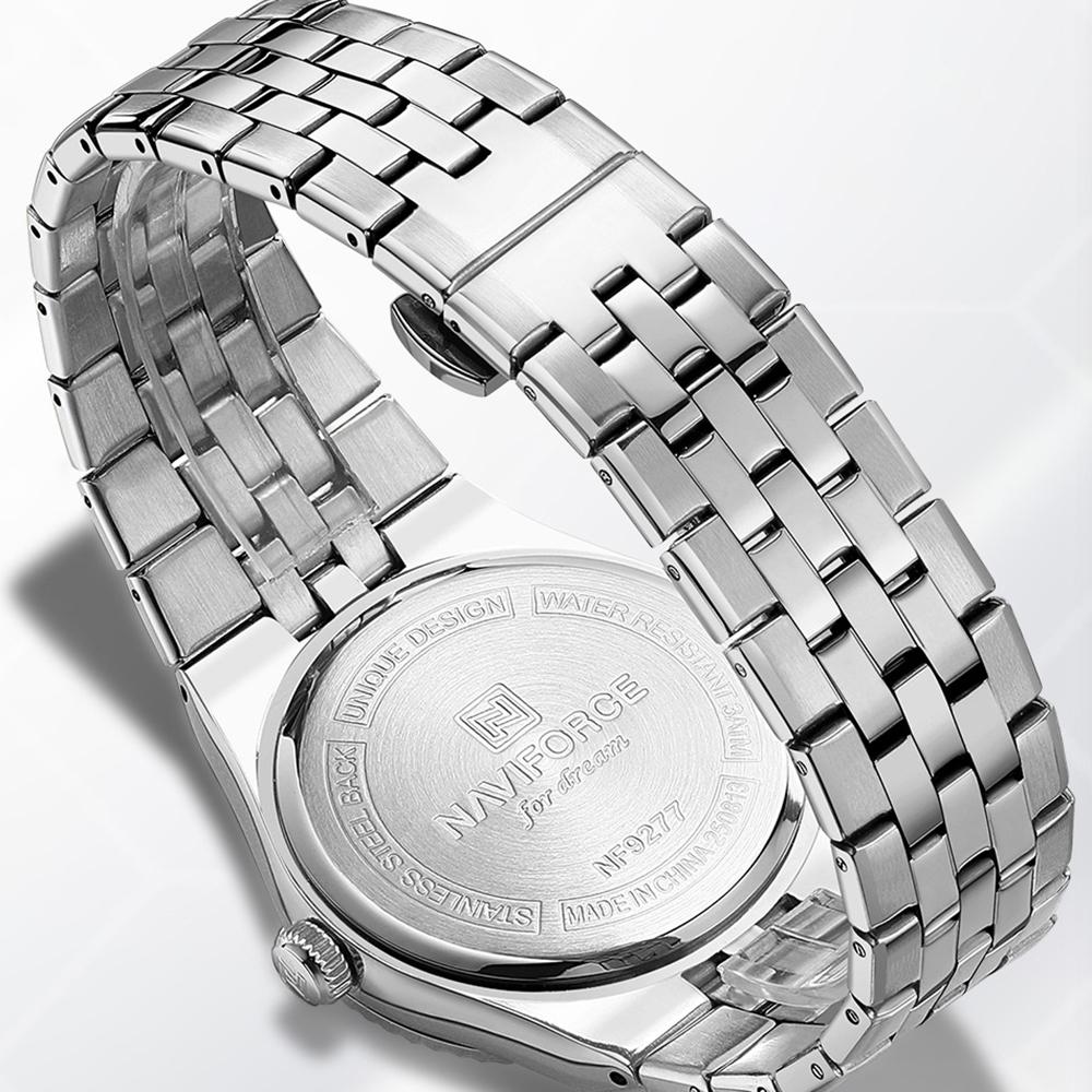 NAVIFORCE Original Men Quartz Watch Calendar Stainless Steel Strap Luminous Hands Honeycomb Dial Design Waterproof 3ATM Men Watch NF9277