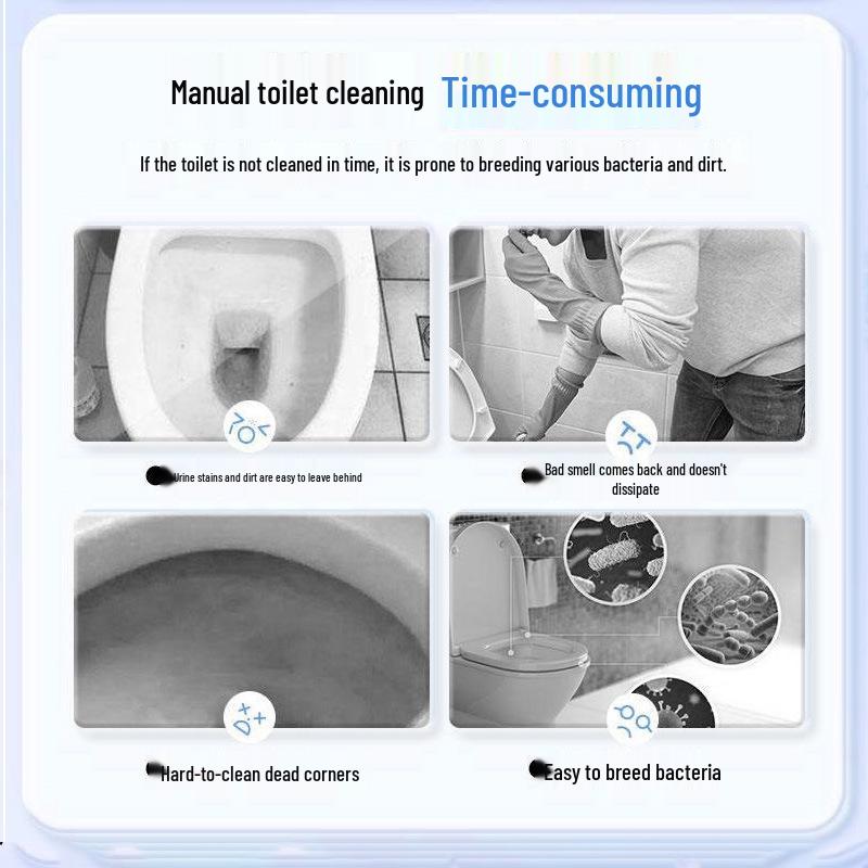 Automatic Toilet Bowl Cleaner Stick - Blue Bubble Deodorizer, Descaler & Odor Remover