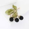 Creative Versatile Alloy Enamel Blackberry Brooch Fresh Fashion Women'S Suit Cardigan Corsage Ornament Pin