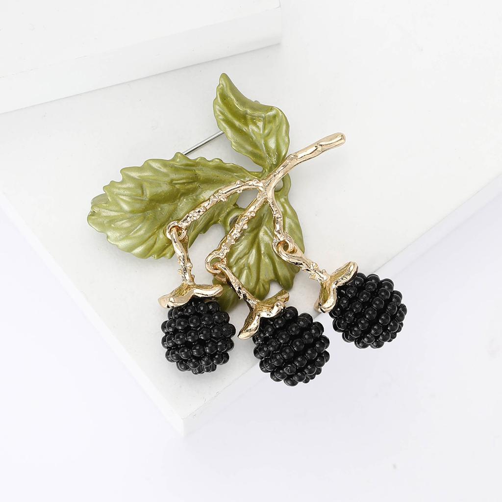 Creative Versatile Alloy Enamel Blackberry Brooch Fresh Fashion Women'S Suit Cardigan Corsage Ornament Pin