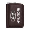 Leather Car Driver's License ID Card Bank Card Wallet Car Styling For Hyundai Santa Fe Sonata Solaris Azera Creta I30 Ix25 IX35 Tucson