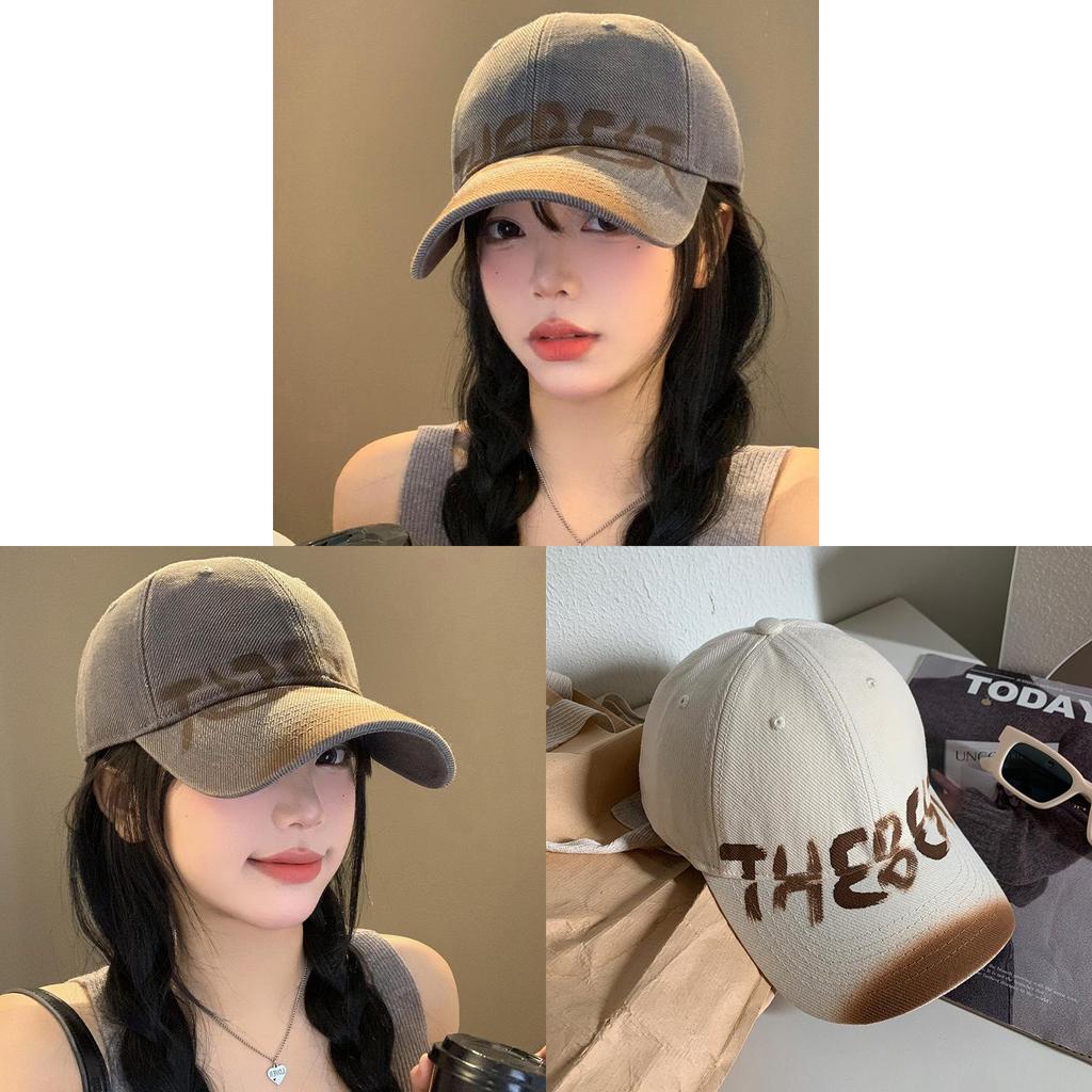 Vintage Washout Letter Baseball Cap For Men And Women Casual Sun Hat