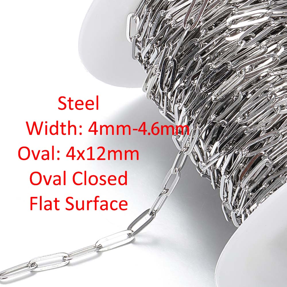 No Fade 1meter 7.5mm Stainless Steel Chain Gold Necklace Rolo Strong Link Chain for Bracelet Jewelry Making Accessories DIY