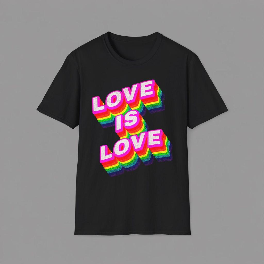 Love Is Love T-Shirt and kids tshirt | Rainbow LGBTQ Pride Typography