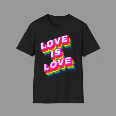 Love Is Love T-Shirt and Kids Tshirt | Rainbow LGBTQ Pride Typography