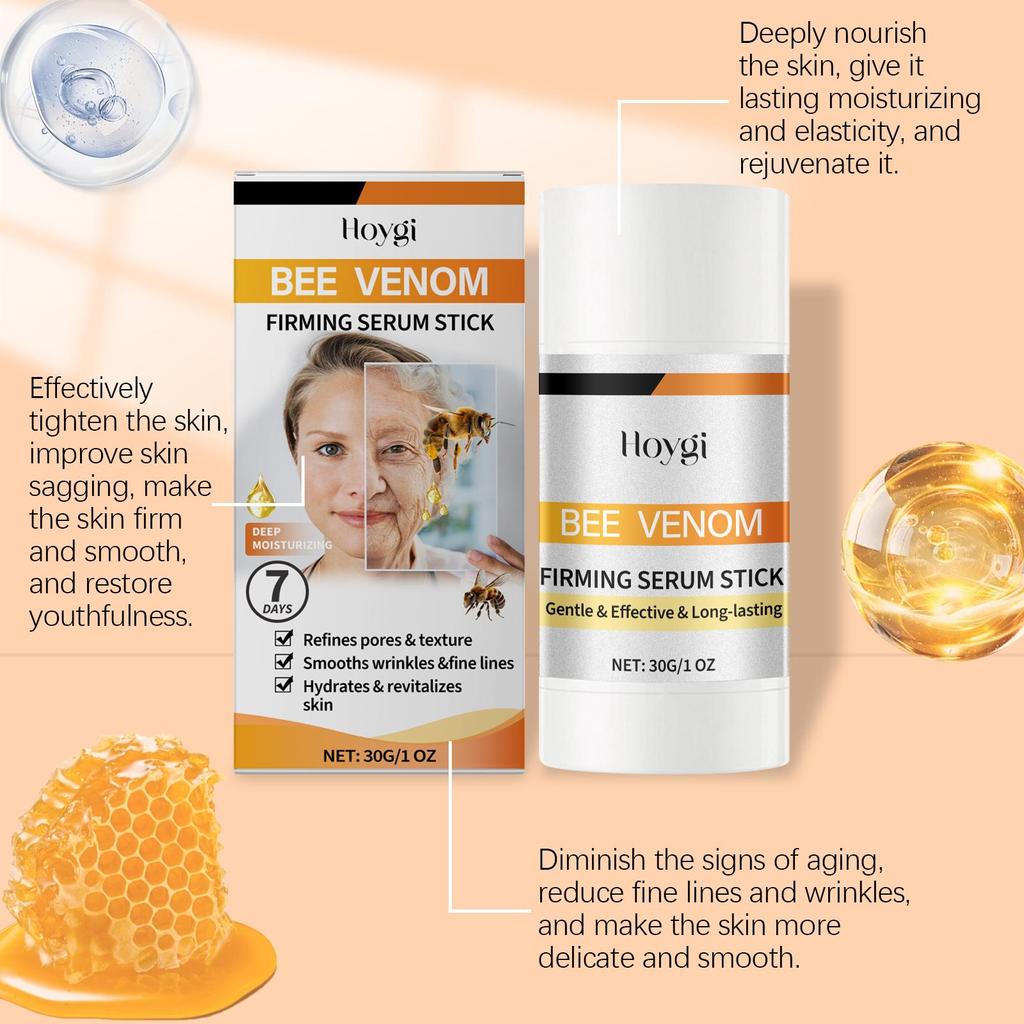 Hoygi Bee Venom Firming Essence Stick Nourish & Lift Skin Elasticity Moisturize & Emollient Facial Firming Skin Care Essence