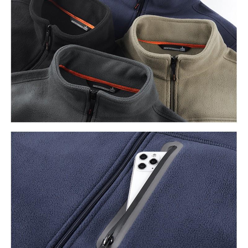 Herbst und Winter Warmer Wollmantel Herrenbekleidung Langarm-Sweatshirt Einfarbige Outdoor-Jacke