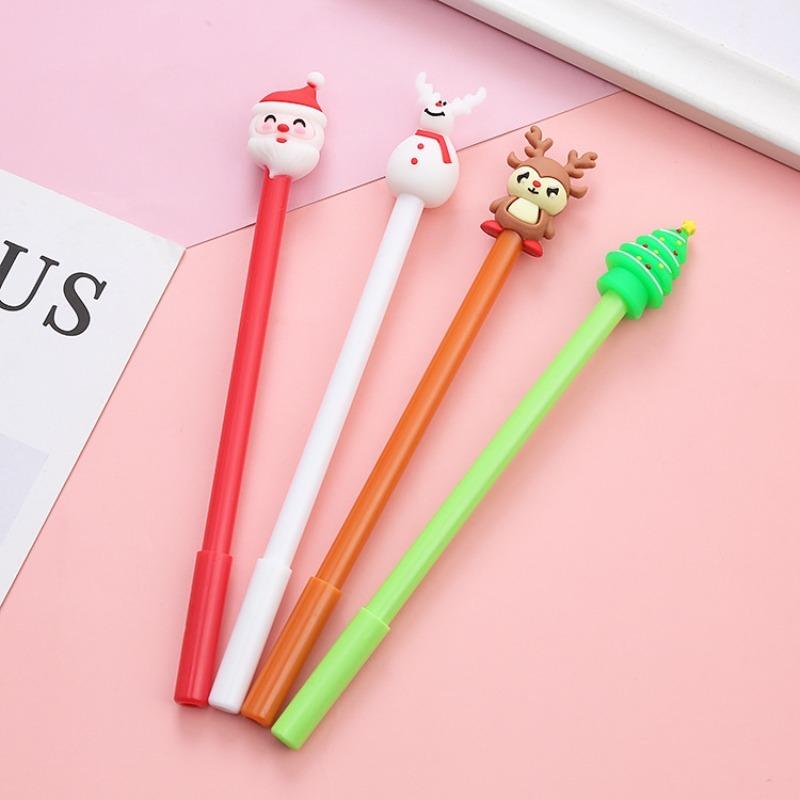 15Pcs Cute Christmas Reindeer Pen, Aesthetic Student Stationery for Back to School Season, Smooth Writing Instrument for Office & Study Environment