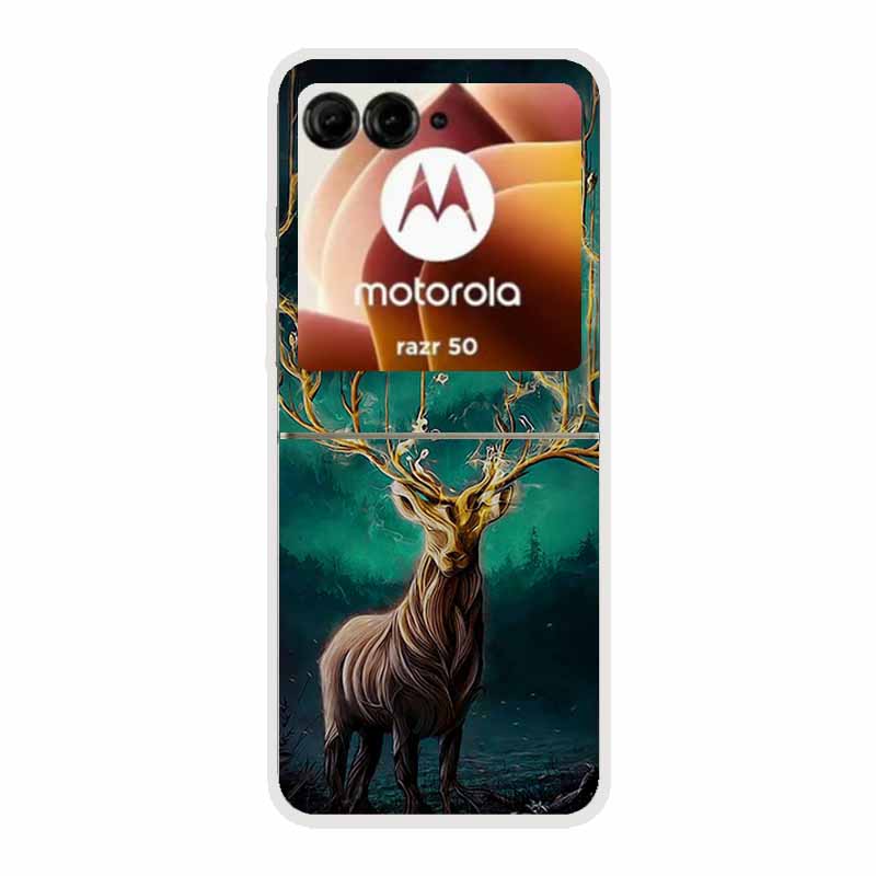 For Moto Razr 50 Case Clear Plastic Hard Painted Space Transparent Phone Covers for Motorola Razr 60 50 Coque Razr 2024 PC Cases