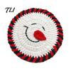 Reusable Washable Drink Coasters Christmas Crochet Coaster, Handmade Woven Cup Pad, Cute Santa Snowman Soft Thick Cotton Fiber Gingerbread Man