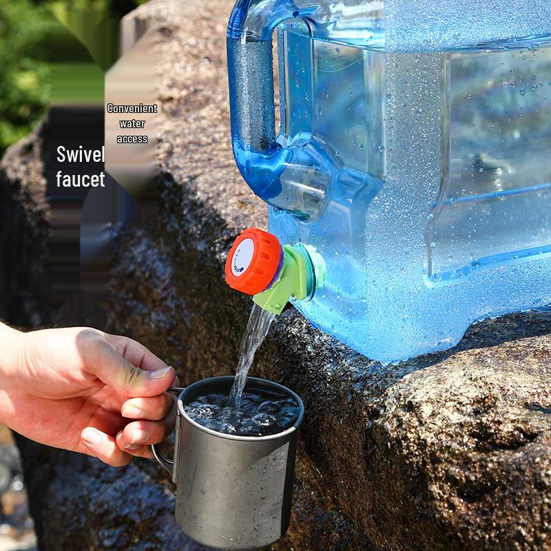 3L Square Camping Water Bucket with Faucet - Portable Household Water Storage Container
