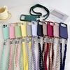Crossbody Lanyard Matte Liquid Silicone Case For iPhone 17 16 15 14 13 12 11 Pro Max Shoulder Strap Necklace Cord Soft Cover