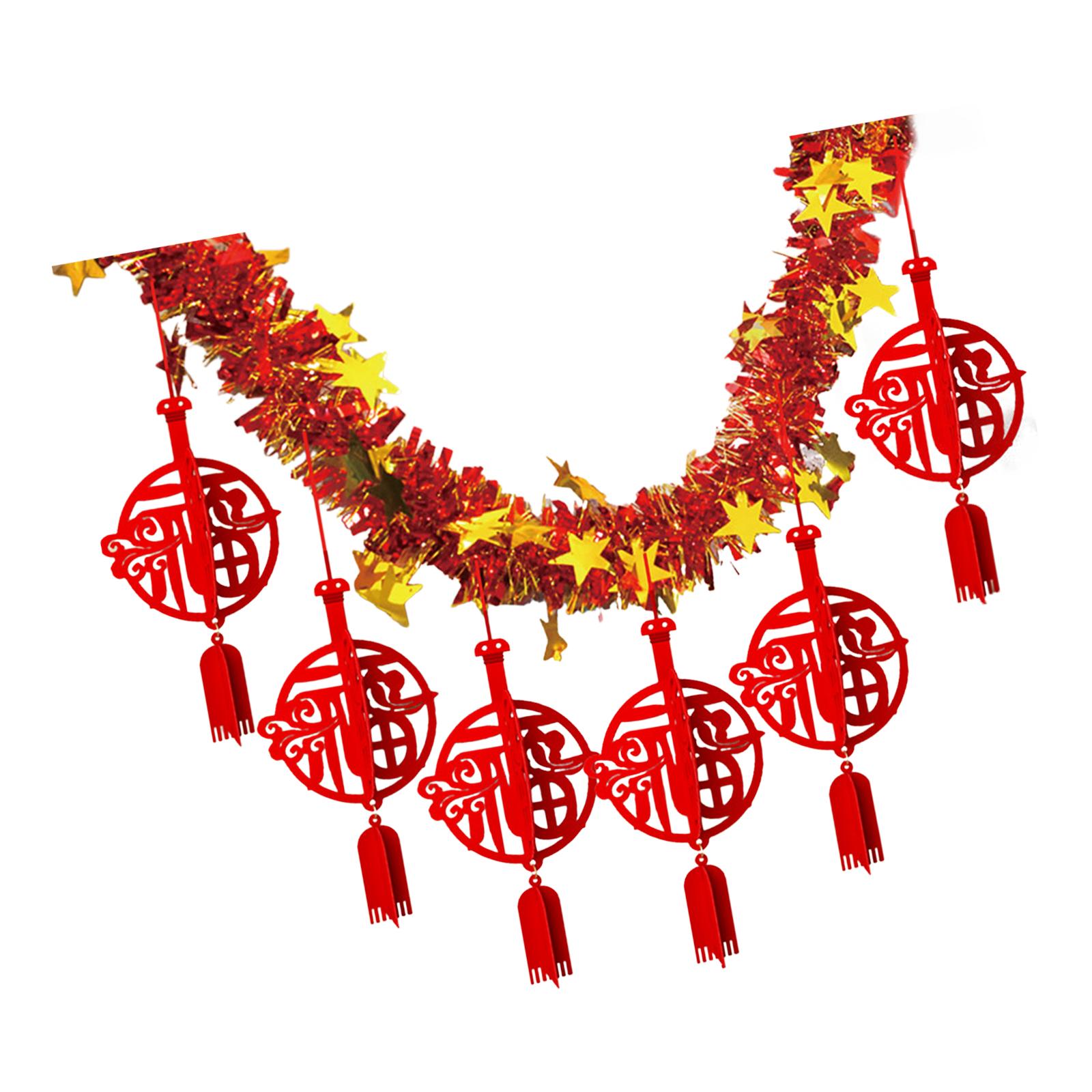 

2025 Chinese New Year Banner Garland Decoration DIY Door Spring Festival Banner for Home Office Party Bedroom Indoor Outdoor