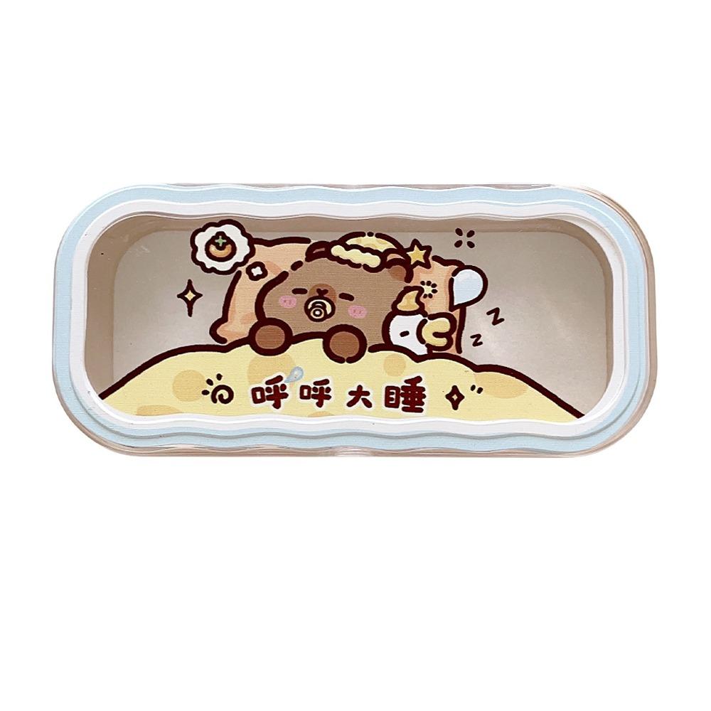 Plastic Puppy Glasses Case Visible Transparent Sunglasses Storage Box Cartoon Animals Portable Glasses Protective Case Gifts