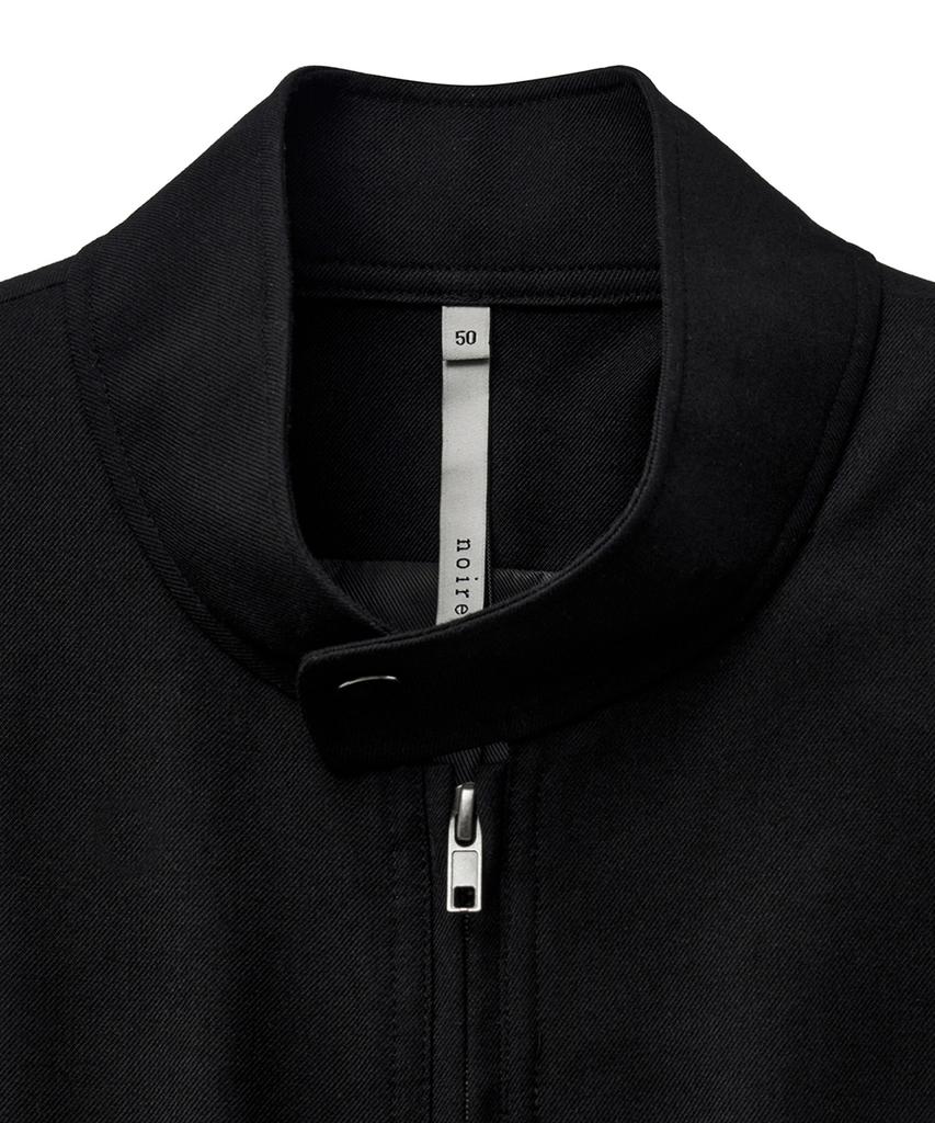 Noirer Oversized Wool Harrington Jacket (Black)