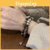 Jingdezhen Beaded Ceramic Bracelet Handcrafted Geometric Design For Men And Women