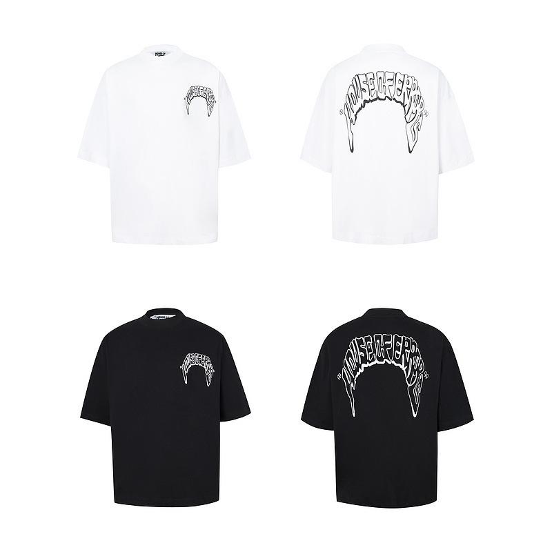 Cross-border trendy brand HOUSE & ERRORS Eye of Truth Letter Pattern Printed Short Sleeve T-Shirt Men's and Women's High Street Half Sleeve