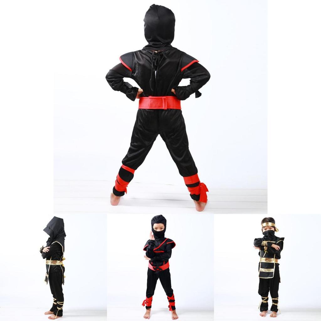 Authentic Japanese Warrior Boys Kids Ninja Assassin Fancy Dress Costume For Parties