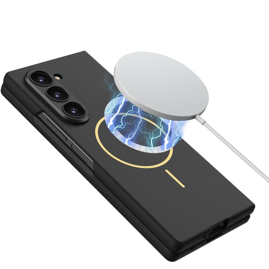 Ultra-thin Masafe Phone Case For Samsung Galaxy Z Fold 7 Magnetic Wireless Charger Fold7 With Glass Screen Film Protective Cover