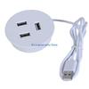 3 Port USB Desk Grommet Hole Round Desktop Charging Station for Desktop Computer USB Embedded Power Adapter Accessories