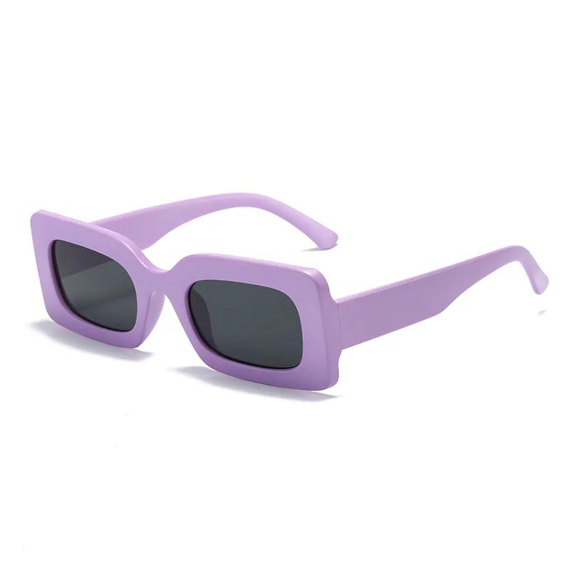 Women'S Sunglasses  Fashion Vintage Rectangle Frame Purple Pink Square Glasses Girls Sun Glasses Ladies Eyewear Uv400
