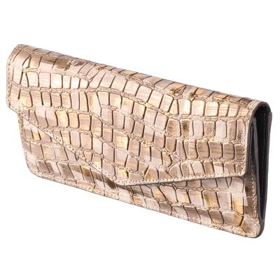 LYSANDRE Cowhide Leather Long Wallet for Flap Slim Gift Box Beige [VOICE] Italian-made Women, Closure, Design, Included,