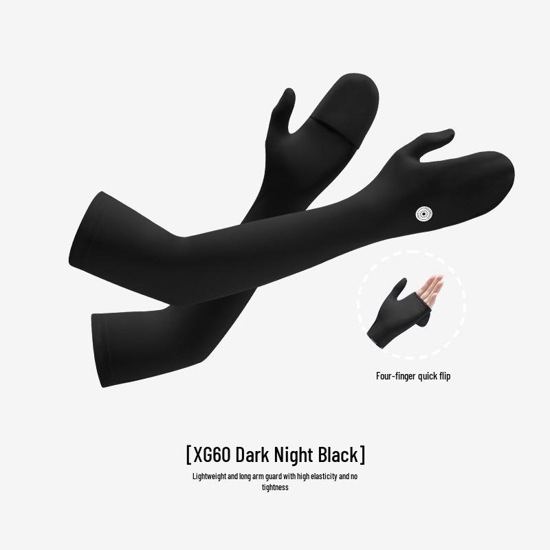 Women's Summer Fingerless Sun Protection Gloves for Cycling & Driving - Anti-Slip, Breathable, Ice Silk Long Sleeves XG49