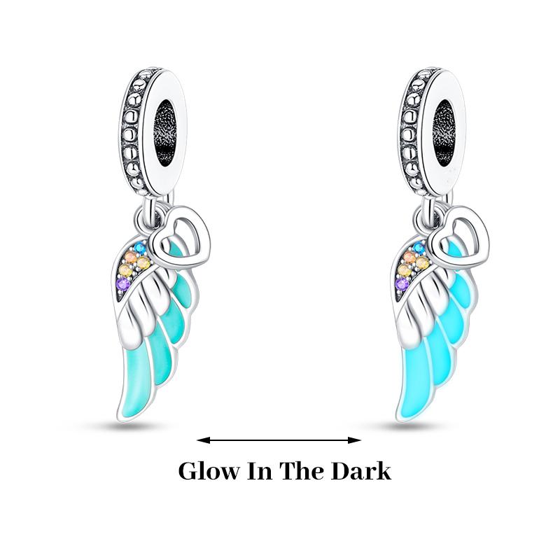 925 Silver Plated Fireflies Butterfly Stars Luminous Charms Beads Fit 3mm 925 Original Bracelets DIY Jewelry Gift