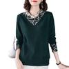 Top da Donna Taglia Forte Autunno Inverno Lunghezza Media Velluto Ispessito Elastico Camicia Stampa Moda Top Casual Larghi