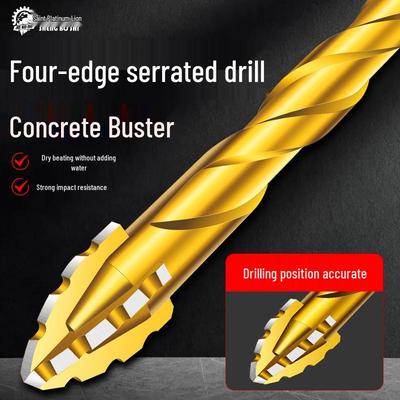 High Hardness Four-Flute Serrated Tile Drill Bit for Dry Concrete Drilling