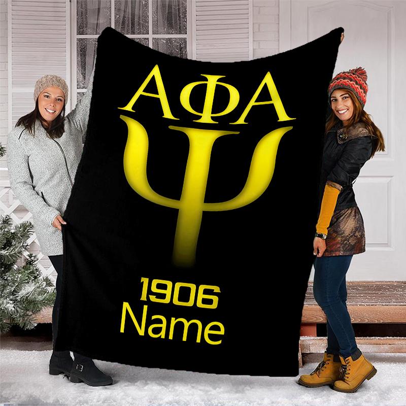 Personalized Custom Name Blanket - Alpha Phi Alpha Print Design,Blanket for Sofa,Bed,Travel,Camping - Soft and Warm, Great Gift