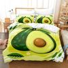 3D Avocado Bedding Set Duvet Cover Pillowcase 3pcs, Cute Fruit Print Queen King Size Home Bedroom Decor Gift