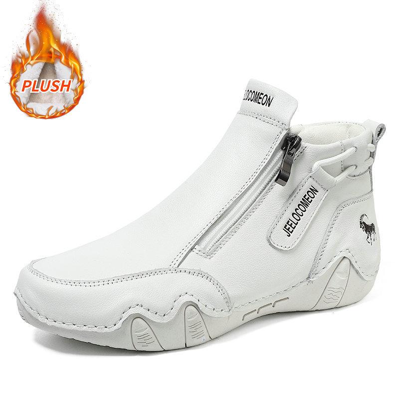Popular thermal Martin boots women's leather large size cotton shoes independent station high top wear-resistant outdoor casual shoes