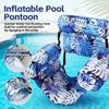 Inflatable Pool Hammock Chair Floating Water Lounge Bed Foldable Swimming Pool Recliner Heavy-Duty Pool Flo For Adults