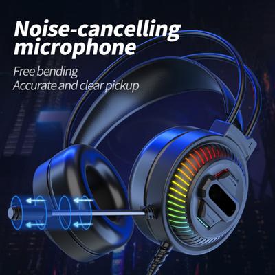 PSH-400 Wired Headphone Reduction 3.5mm USB Luminous Noise HiFi Stereo Gaming Headset