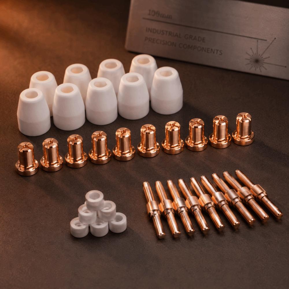 40pcs Ceramic Nozzles Air Plasma Cutter Kit PT-31 Torch Consumables For Plasma Cutting Machines