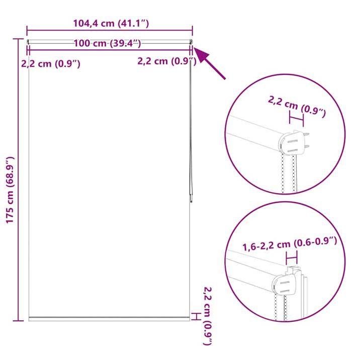 VidaXL Roller Blind Blackout 100x175cm Beige Window Bedroom 240117
