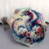 1pc Fantasy Dragon Floral Folding Umbrella: Auto-Open Close, Portable 3-Fold Design, 8-Bone Iron Frame, Outdoor, Perfect Festival Gift for Fans,