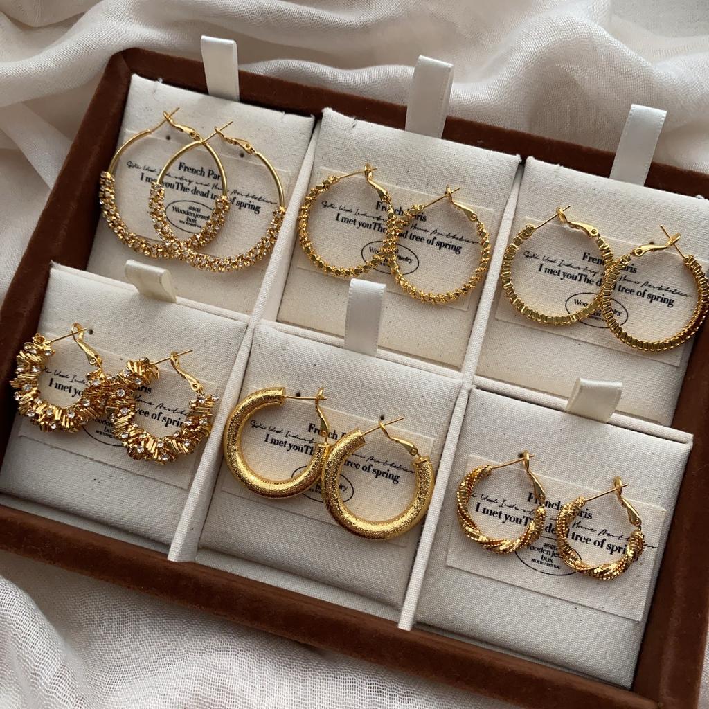 Classic Circle Earrings, Earrings, Personalized Diversity, Light Luxury, High-End Temperament, Cold Art, Unique Versatile Light Luxury Earrings