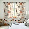2Pcs Halloween Pumpkin Black Cat Bat Seamless Pattern Rod Pocket Curtains Double Sided Window Drapes Light Filtering Privacy