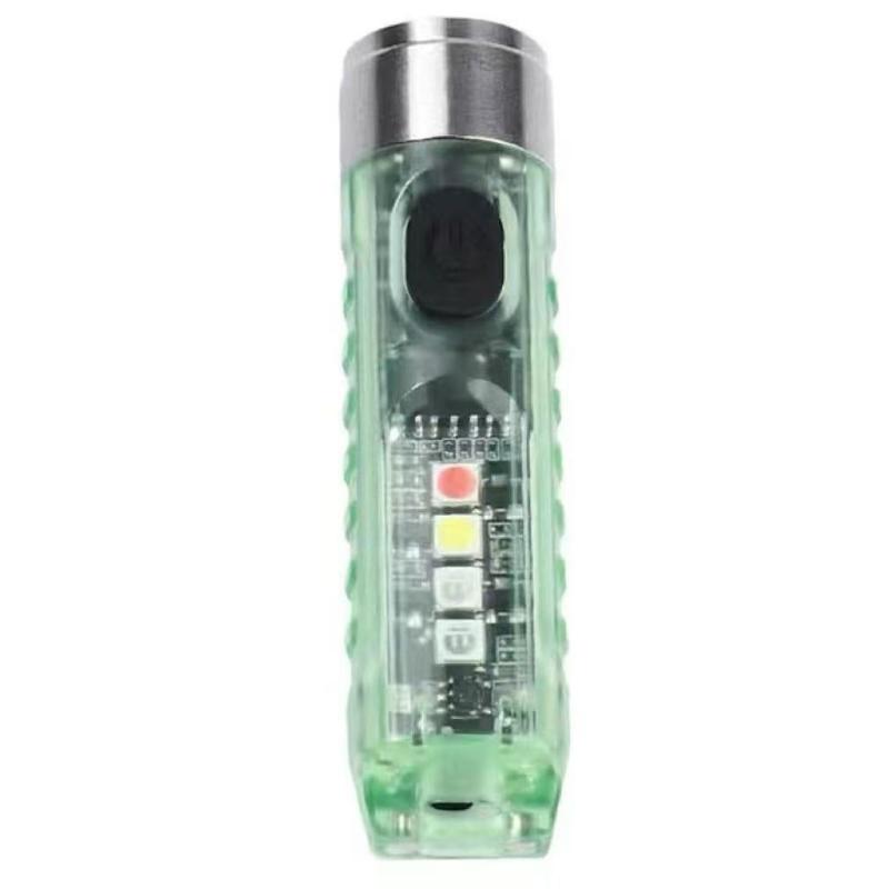 1Pc Rechargeable Mini Keychain Flashlight With 10 Modes And Magnetic Base - Ideal For Camping And Outdoor Activities