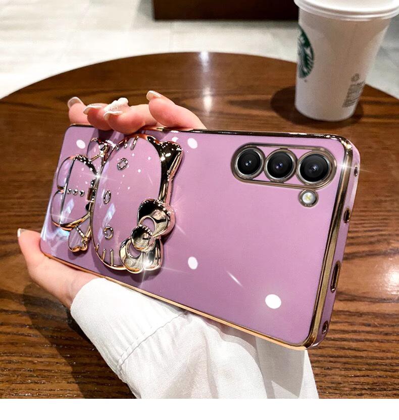 Applicable To Samsung S25/S23Ultra Mobile Phone Case Makeup Mirror S22/S21 + Three-dimensional Bracket Advanced Soft