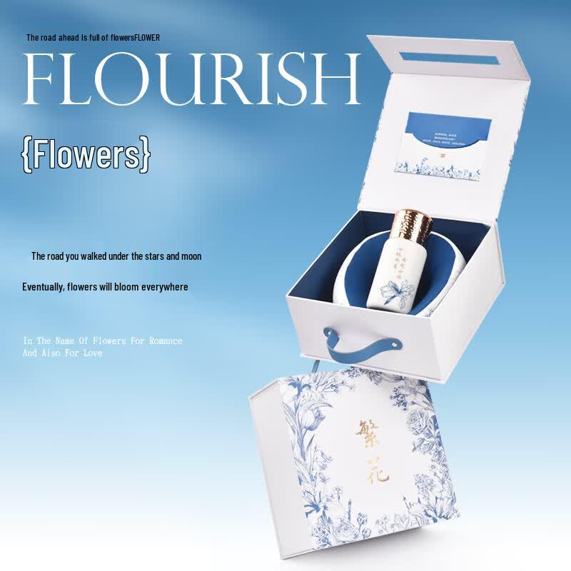 Floral Insulated Mug & U-shaped Massage Pillow Gift Set