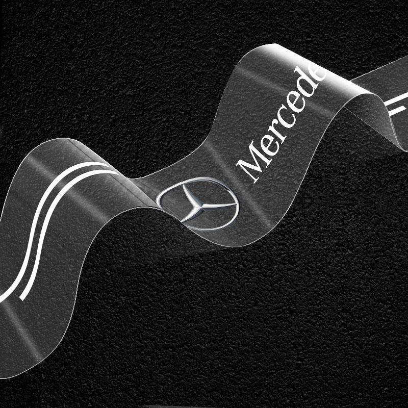 Car Threshold Protector Transparent Decorative Badge Sticker For Mercedes Benz W177 W212 W213 W205 V177 W247 W176 GLA GLC
